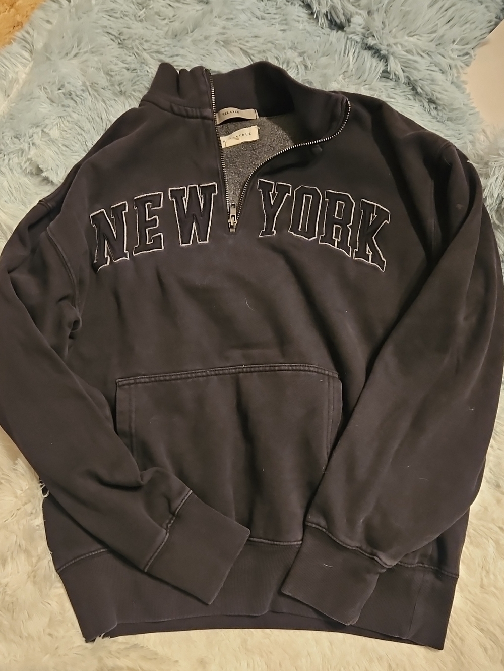 Aeropostale Black New York Half-Zip Sweater